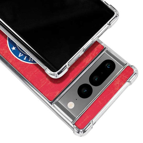 NBA Philadelphia 76ers Distressed Google Pixel 7 Pro Clear Case